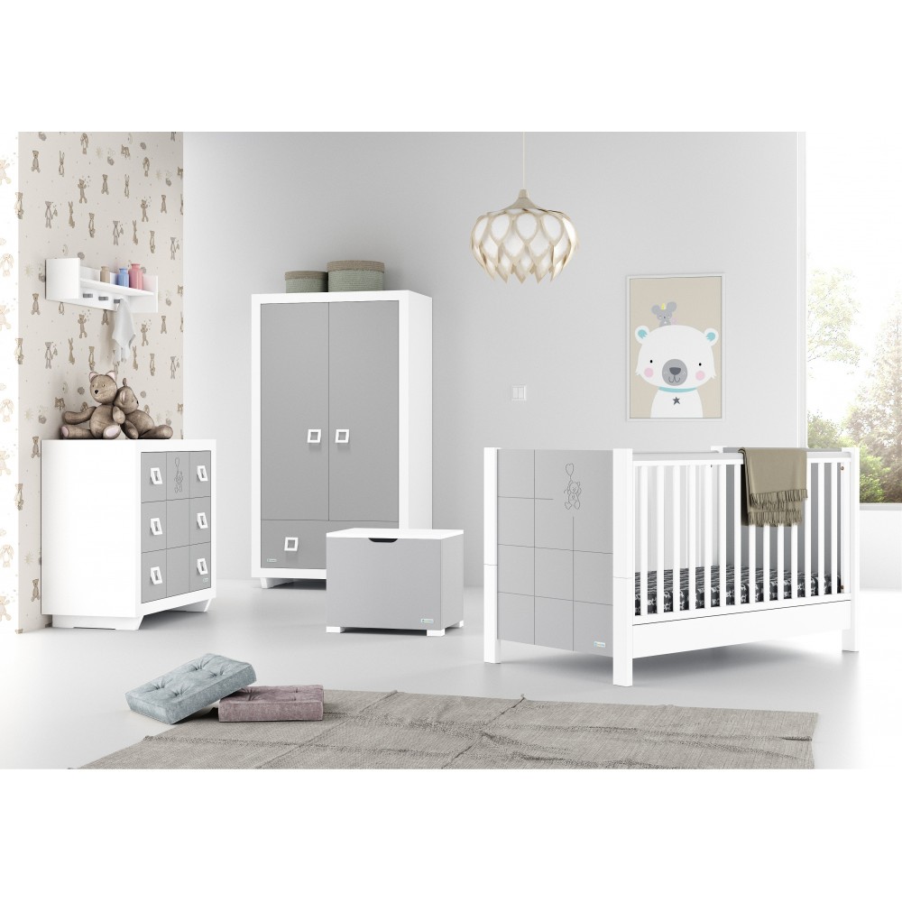 Προεφηβικό Κρεβάτι Prestige Crystal White & Grey Casababy