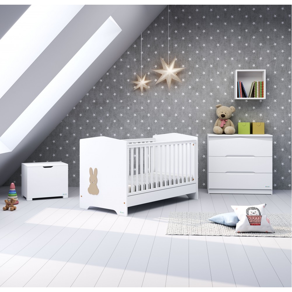 Προεφηβικό Κρεβάτι Rabbit White & Grey Casababy