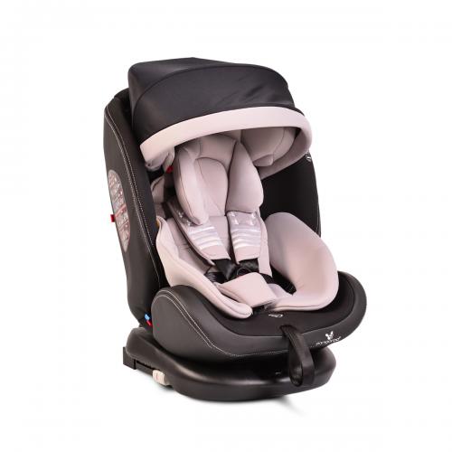 Pilot Cangaroo Isofix Κάθισμα Αυτοκινήτου 0-36 Kg Περιστρεφόμενο Grey Leather