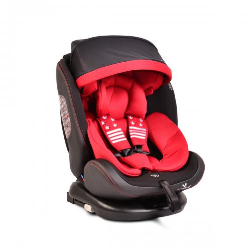 Pilot Cangaroo Isofix Κάθισμα Αυτοκινήτου 0-36 Kg Περιστρεφόμενο Red Leather