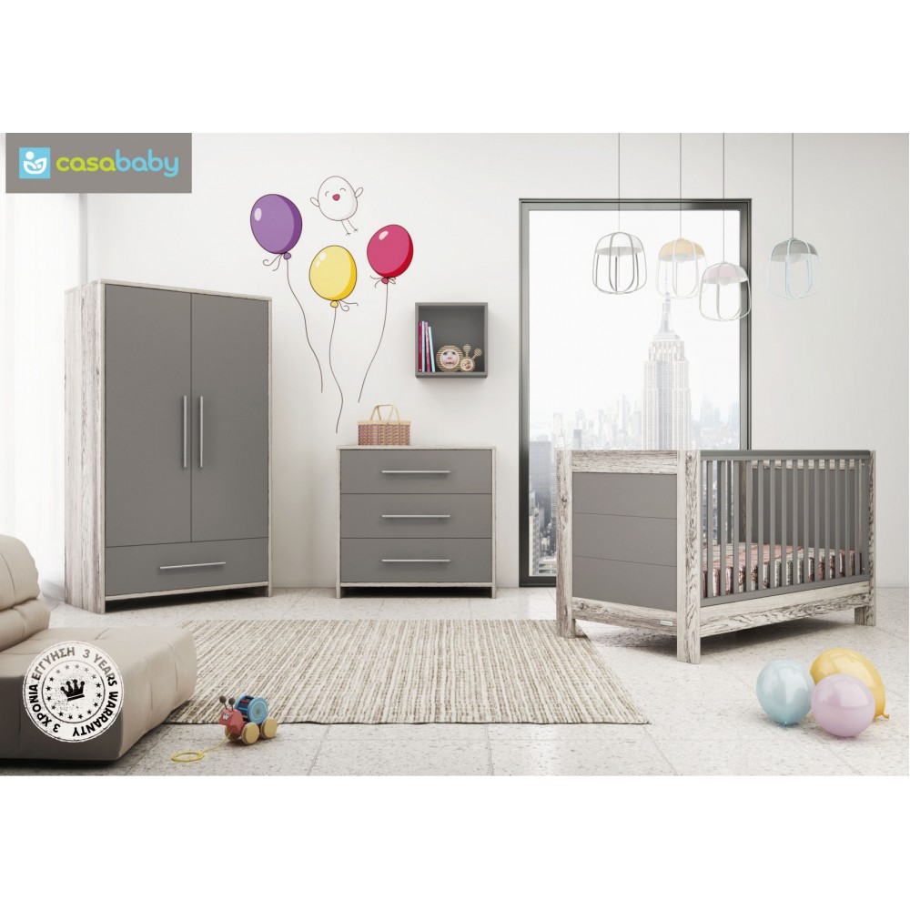 Προεφηβικό κρεβάτι Casababy Vienna Aged & Anthracite