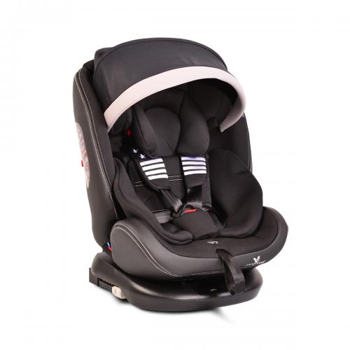 Pilot Cangaroo Isofix Κάθισμα Αυτοκινήτου 0-36 Kg Περιστρεφόμενο Black Leather