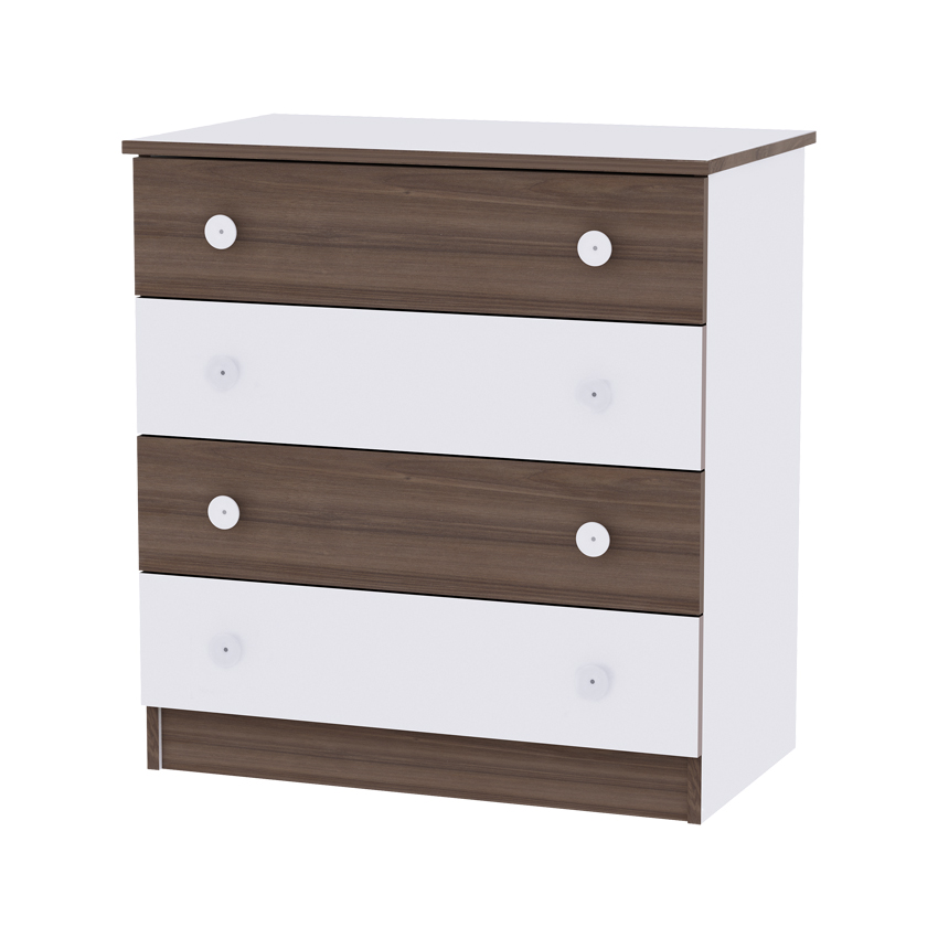 Dresser Lorelli Συρταριέρα Αλαξιέρα White / Walnut