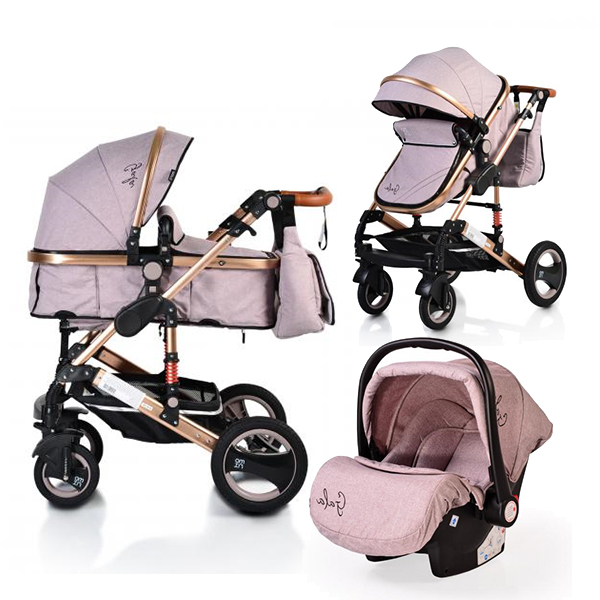 Πολυκαρότσι 3 σε 1 Gala Beige Leather Cangaroo-Moni