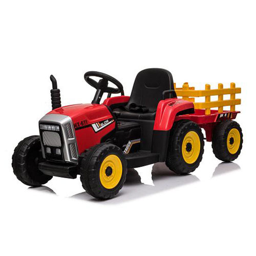 Tractor With Trailer Farmer Red Cangaroo - Moni Ηλεκτροκίνητο Τρακτέρ 12V με Καρότσα