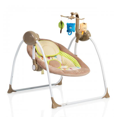 Baby Swing Plus Cangaroo - Moni Κούνια Ρηλάξ 3800146247416 Cappuchino ( Δώρο κουβερτούλα Φλις )