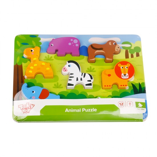Chunky Puzzle Animals Tooky Toy TKC394 Ξύλινο Παζλ με Ζωάκια 6970090045844 