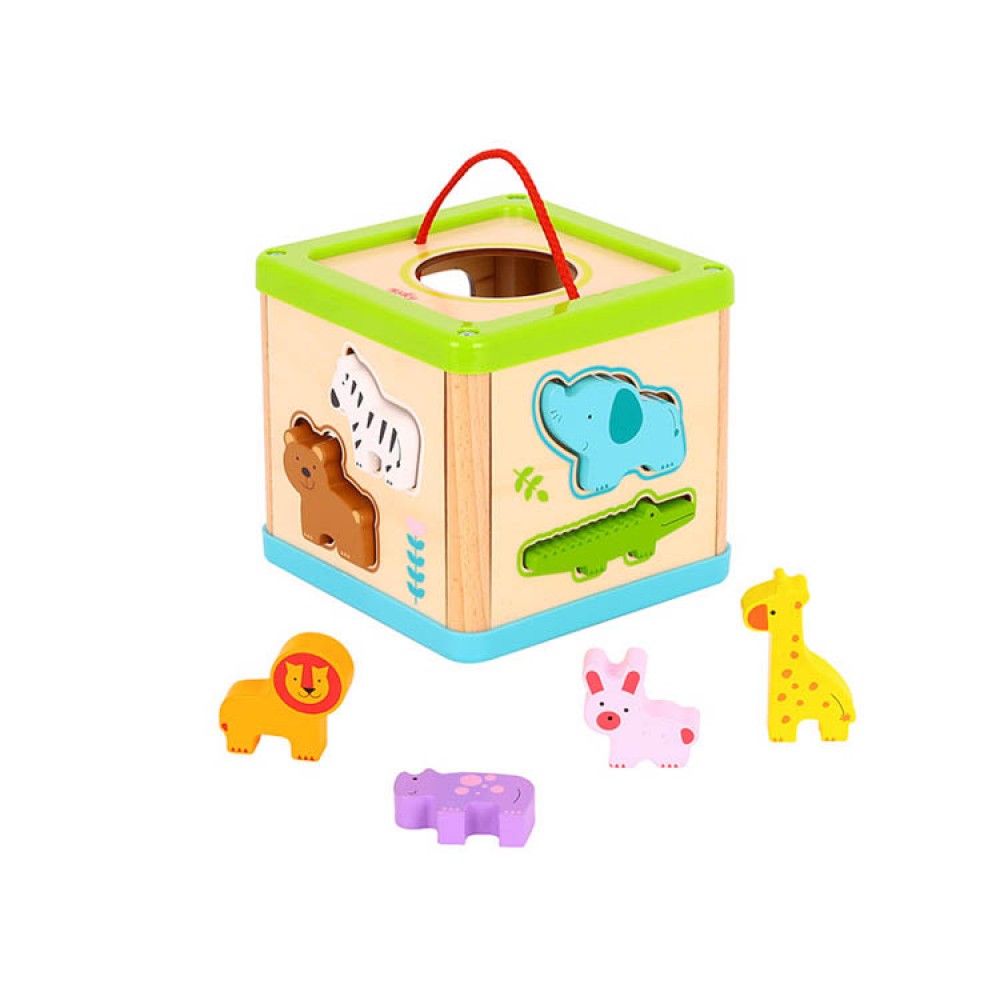 Animal sorter TL642 Tooky Toy Παζλ Ξύλινος Κύβος με Ζωάκια 6972633370567 