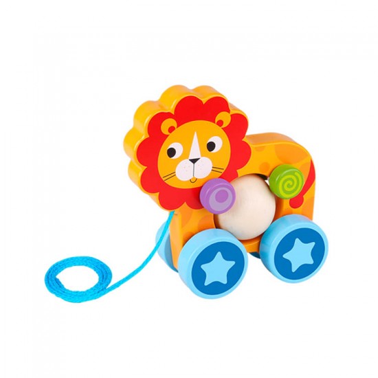 Pull Along Lion TKE005 Tooky Toy Ξύλινο Συρόμενο Παιχνίδι Λιοντάρι 6970090048036 
