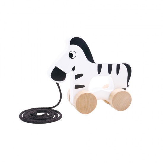 Pull along Zebra TKC263 Tooky toy Ξύλινο Συρόμενο Παιχνίδι Ζέβρα 6970090043567 