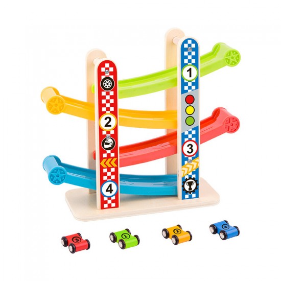 Tooky Toy TY840 Sliding tower Ξύλινη Πίστα με Αυτοκίνητα 6970090042478 