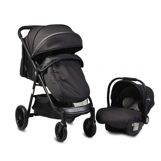 Sindy Black Cangaroo Moni Πολυκαρότσι 2 σε 1 με Κάθισμα Αυτοκινήτου 3800146234973