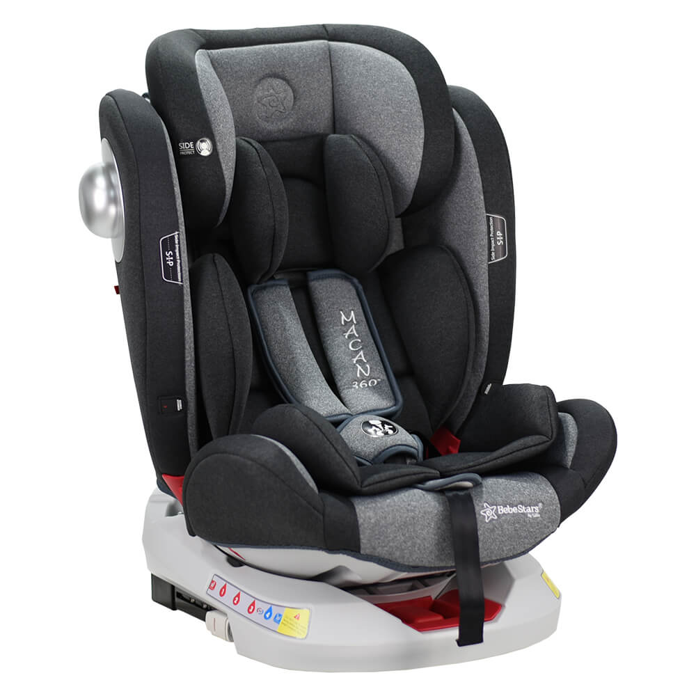 Macan Bebe Stars 920-189 Παιδικό Κάθισμα Αυτοκινήτου 0-36 Kg Isofix 360° Black & Grey