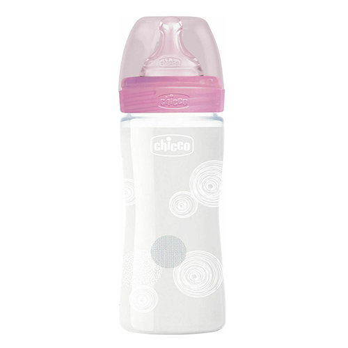 Chicco Γυάλινο Well Being 0m+ Pink 240ml