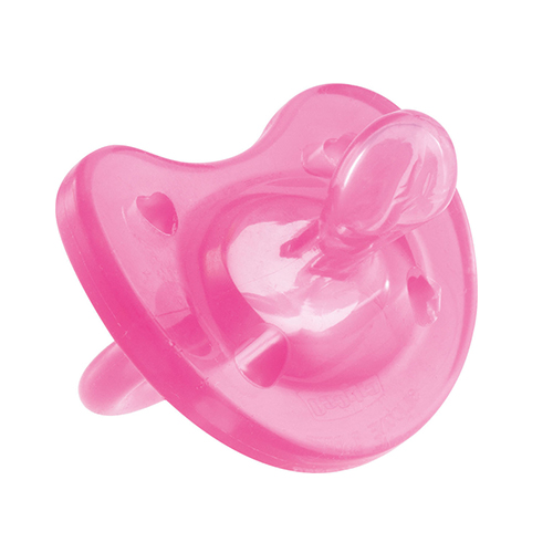 Chicco Πιπίλα Physio Soft, Όλο Σιλικόνη Ροζ, 0m+ 1τμχ