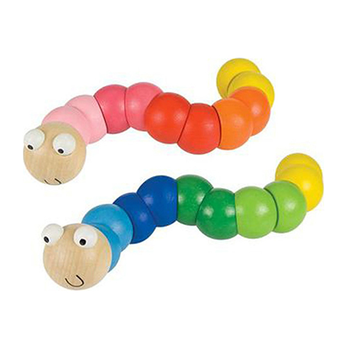 Big Jigs Wiggly Worm από Ξύλο για 12+ Μηνών (Διάφορα Σχέδια) 1τμχ BJ969 Red