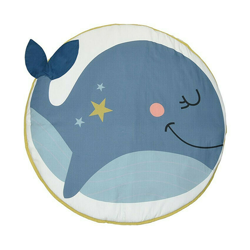 Bebe Stars Παιδικό Χαλί Βαμβακερό 94x130cm Whale Μπλέ 303-310