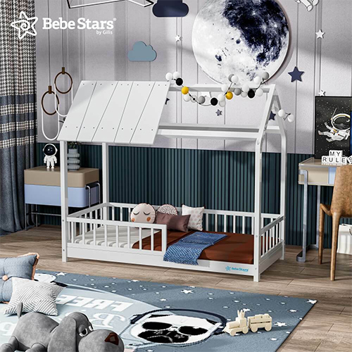 Παιδικό Κρεβάτι Τύπου Montessori Μονό για Στρώμα 90x200cm Λευκό Sky 435-02