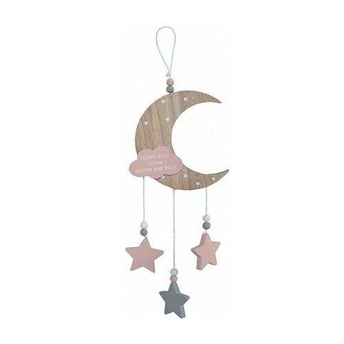 Cangaroo Παιδικό Διακοσμητικό Τοίχου To The Moon And Back από Ξύλο Pink 3800146267490
