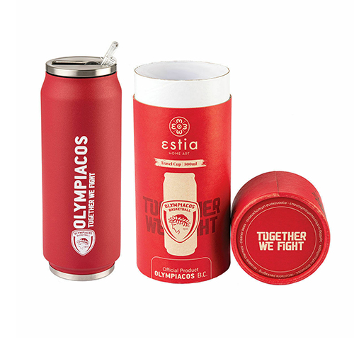 Estia Travel Cup Ποτήρι Θερμός με Καλαμάκι Olympiacos BC 500ml 00-12311