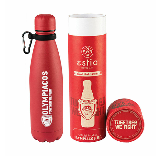 Estia Olympiacos B.C. Official Μπουκάλι Θερμός Κόκκινο 500ml