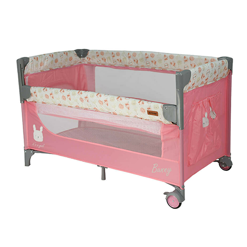 Bebe Stars Animal Bunny Παρκοκρέβατο 2 Επιπέδων Ροζ 125x65cm 886-185