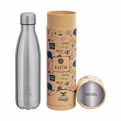 Estia Travel Flask Save Aegean Μπουκάλι Θερμός Nickel 500ml 01-9021