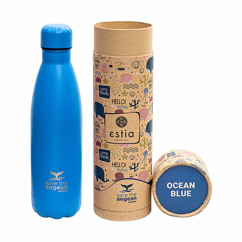 Estia Travel Flask Save Aegean Μπουκάλι Θερμός Ocean Blue 500ml 01-7829