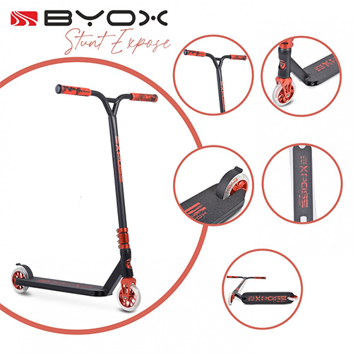 Byox Παιδικό Πατίνι Stunt Expose Δίτροχο για 10+ Ετών Κόκκινο 3800146227180