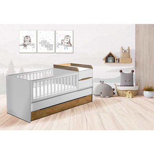 Bebe Stars Κούνια Πολυμορφική Florence Λευκό για Στρώμα 80x180cm 419-02