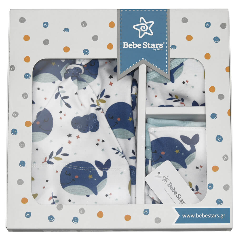 Bebe Stars Σετ Ρούχων Νεογέννητου Whale για Αγόρι για 0-6 μηνών 5τμχ 3109