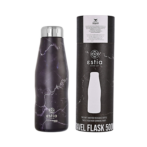 Estia Save the Aegean Μπουκάλι Θερμός Μαύρο 500ml