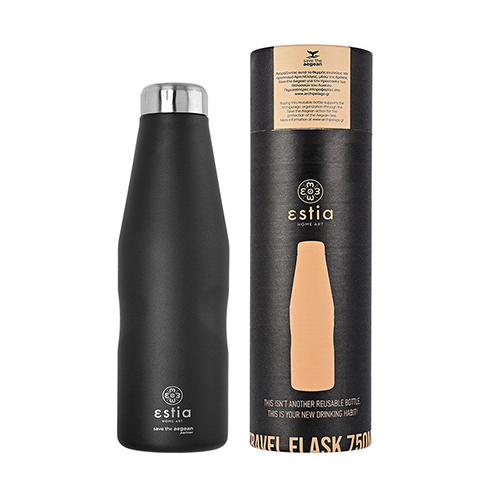 Estia Save the Aegean Μπουκάλι Θερμός Midnight Black 750ml
