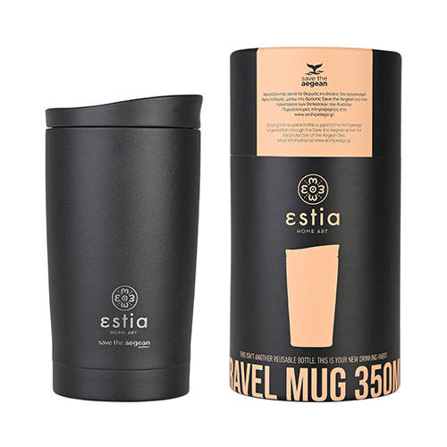 Estia Save The Aegean Ποτήρι Θερμός Ανοξείδωτο BPA Free Midnight Black 350ml 01-20361