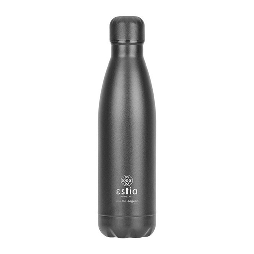 Estia Flask Lite Save Aegean Μπουκάλι Θερμός Μαύρο 500ml