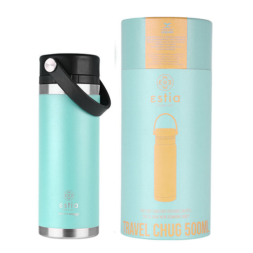 Estia Travel Chug Save the Aegean Μπουκάλι Θερμός Πράσινο 500ml
