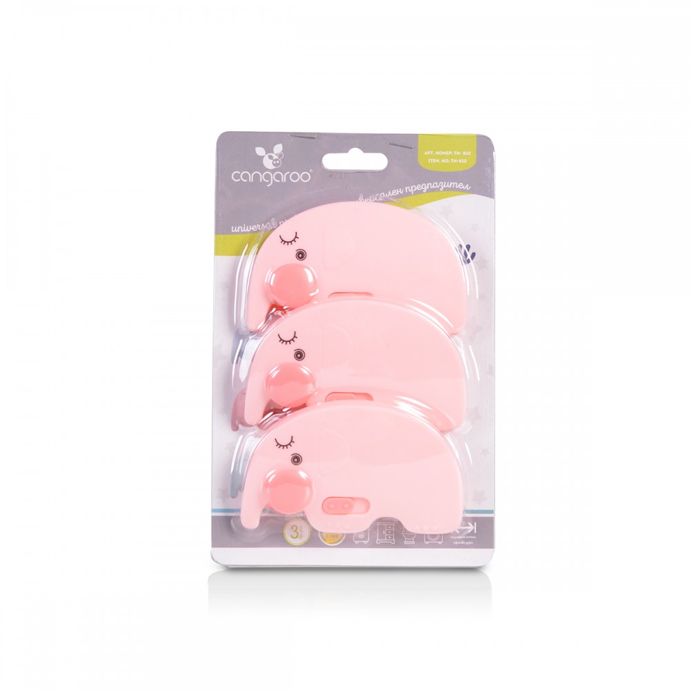 Ασφάλεια Ντουλαπιών + Συρταριών 3 τμχ Henry Pink Cangaroo 3800146267704