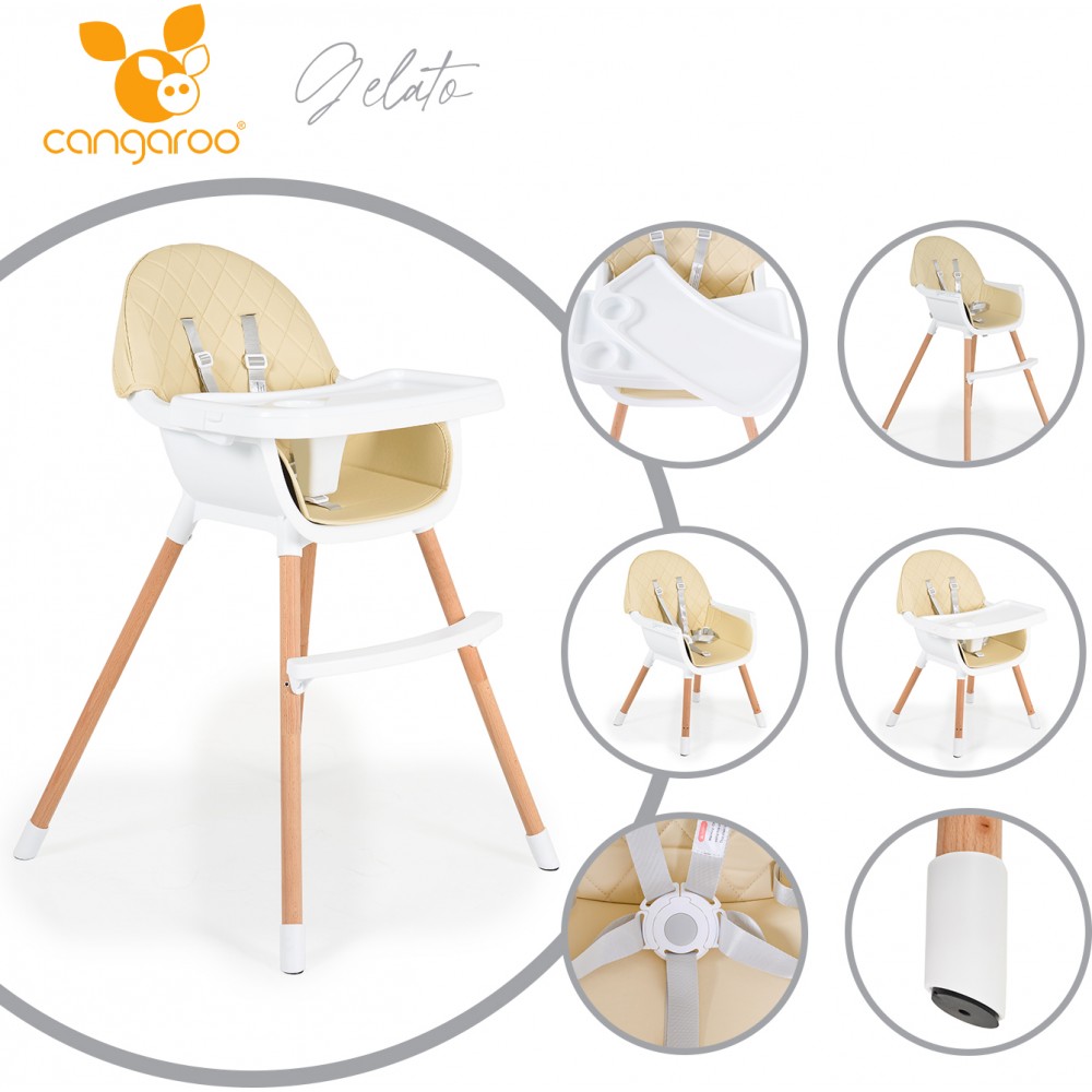 Cangaroo - moni Καρεκλάκι Φαγητού Gelato 2 in 1 Beige 3801005151677