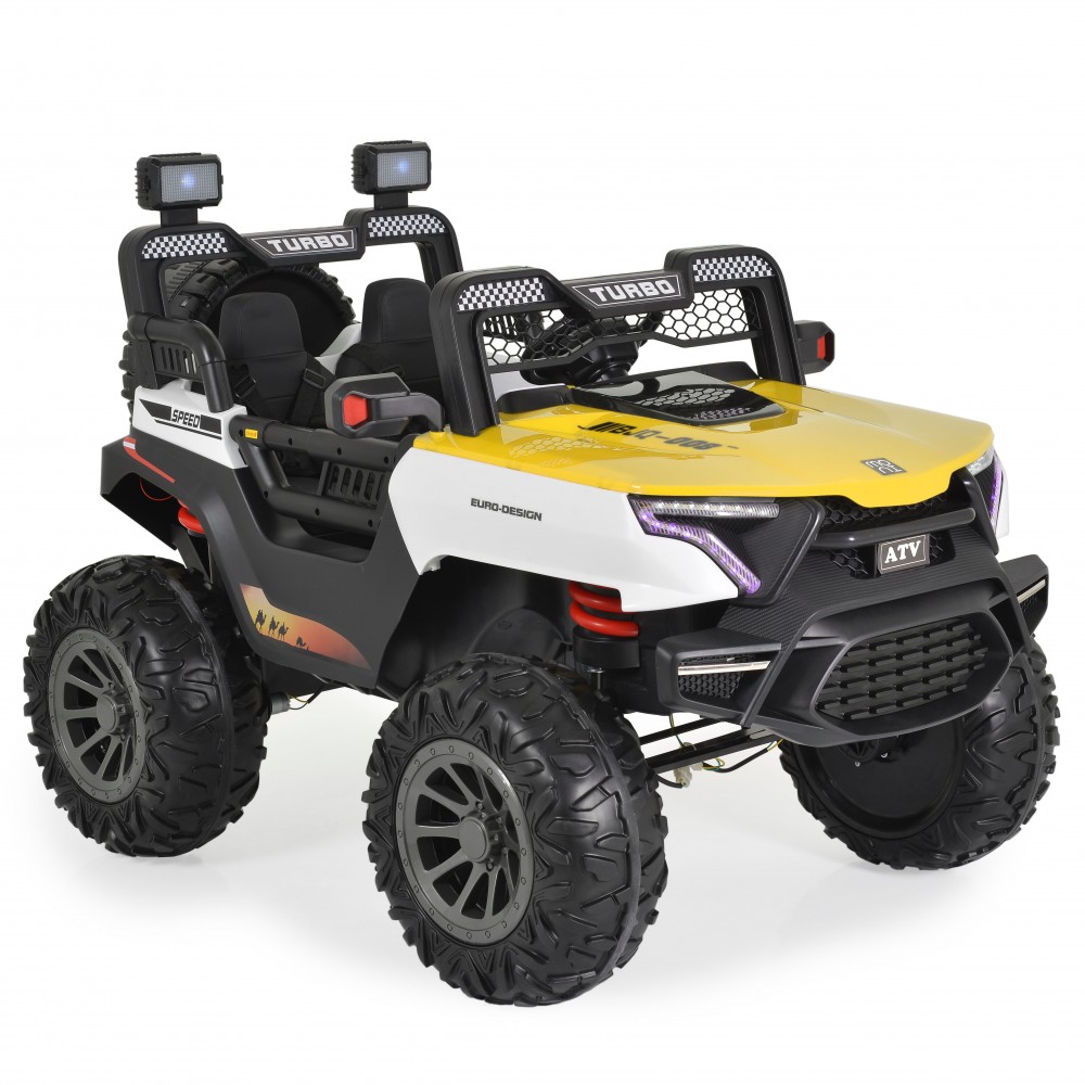 Παιδικό Ηλεκτροκίνητο Αυτοκίνητο 12 Volt BJQ-008 Turbo Διθέσιο με Τηλεκοντρόλ Κίτρινο 3801005000661	