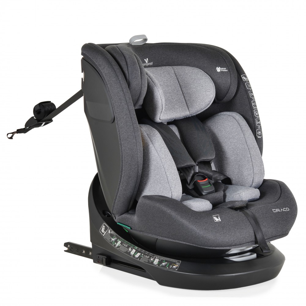 Cangaroo Draco Καθισματάκι Αυτοκινήτου i-Size 0-36 kg με Isofix Grey 3801005151769 