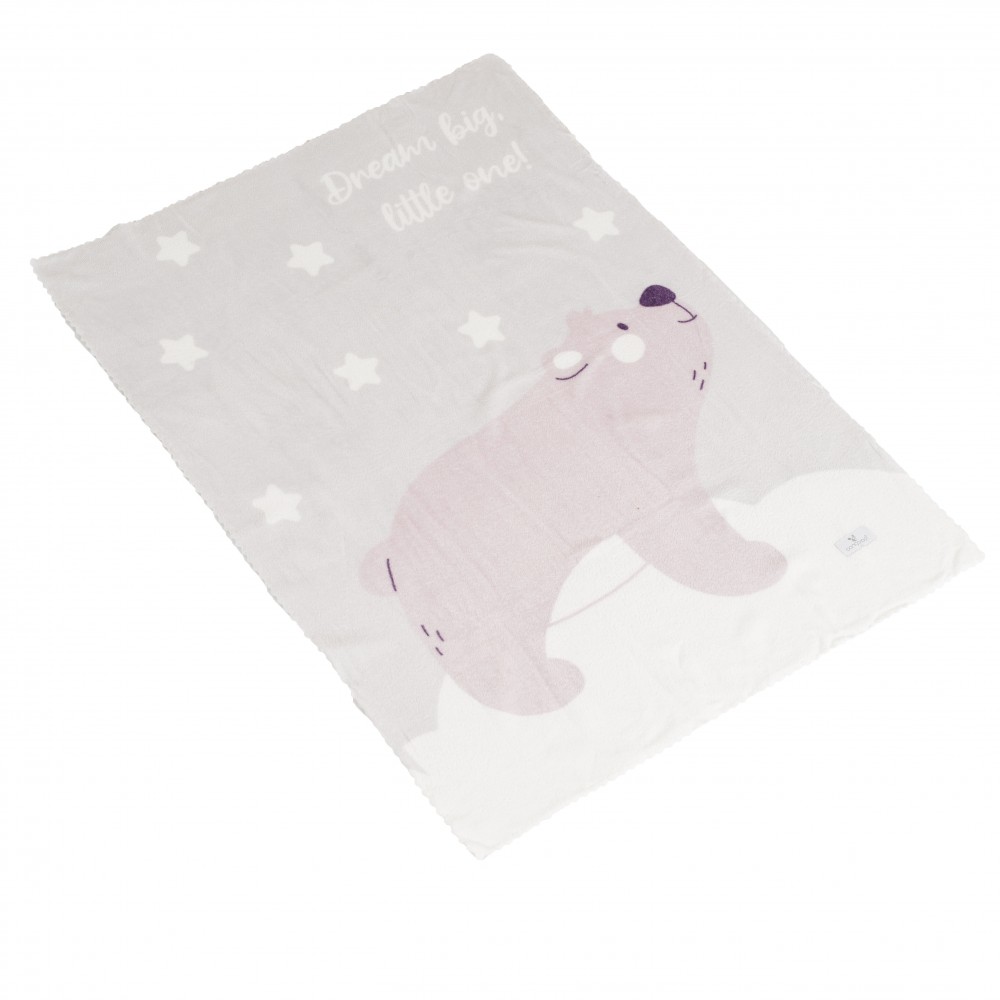 Cangaroo Κουβέρτα Αγκαλιάς & Λίκνου Dreamy Bear Grey 70x100εκ.3800146271039
