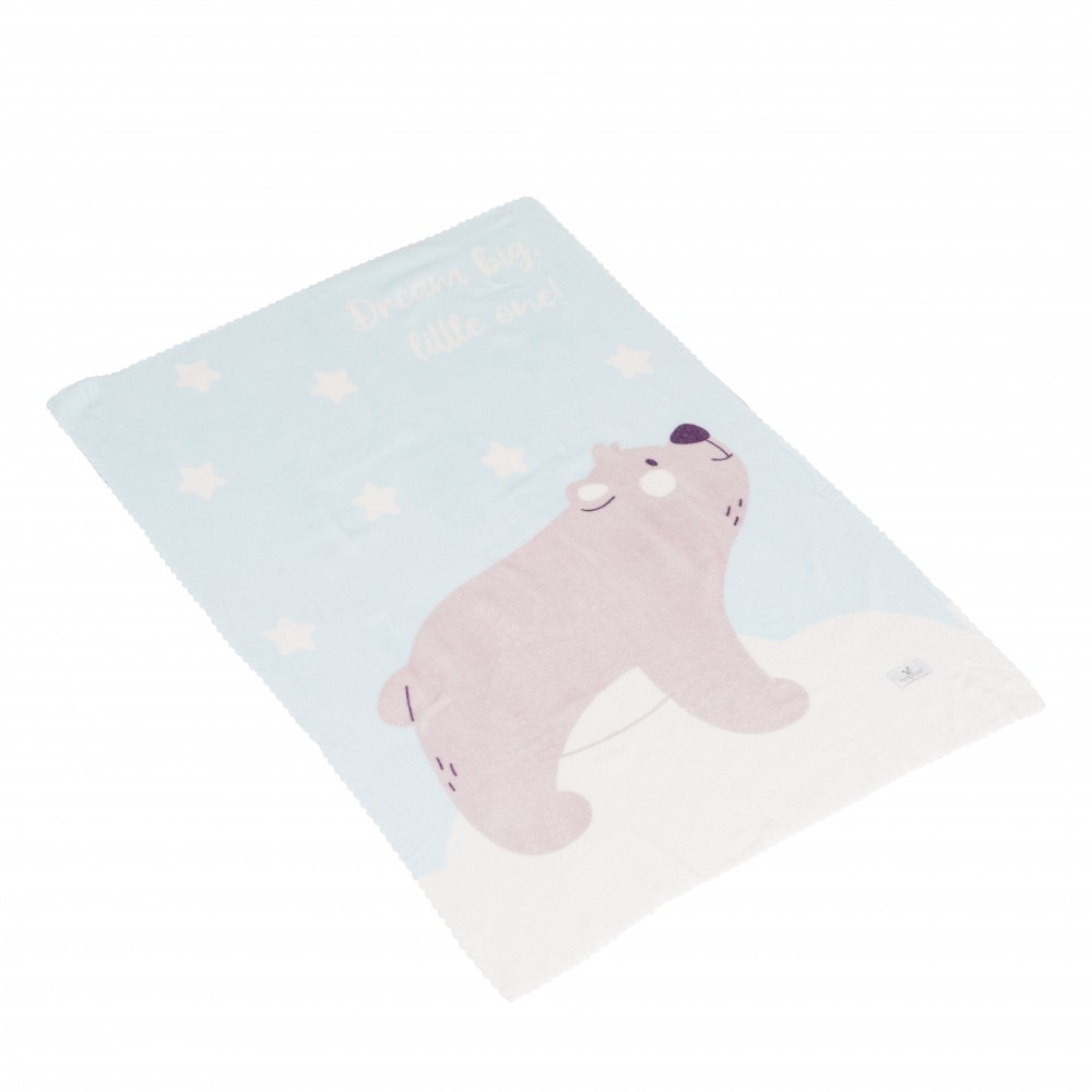 Cangaroo Κουβέρτα Αγκαλιάς & Λίκνου Dreamy Bear  Blue 70x100εκ. 3800146271022