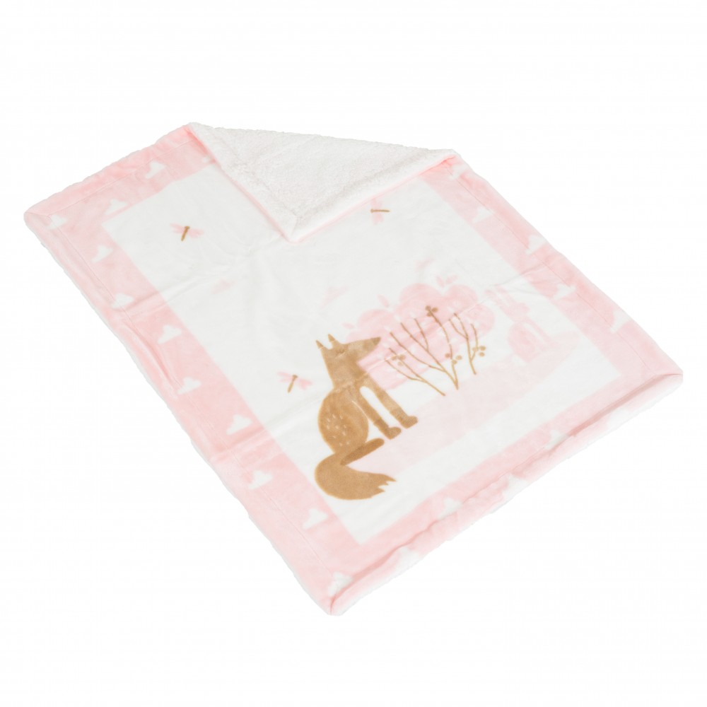 Cangaroo Κουβέρτα Αγκαλιάς & Λίκνου 80x110εκ.Little Friends  Pink 3800146270995