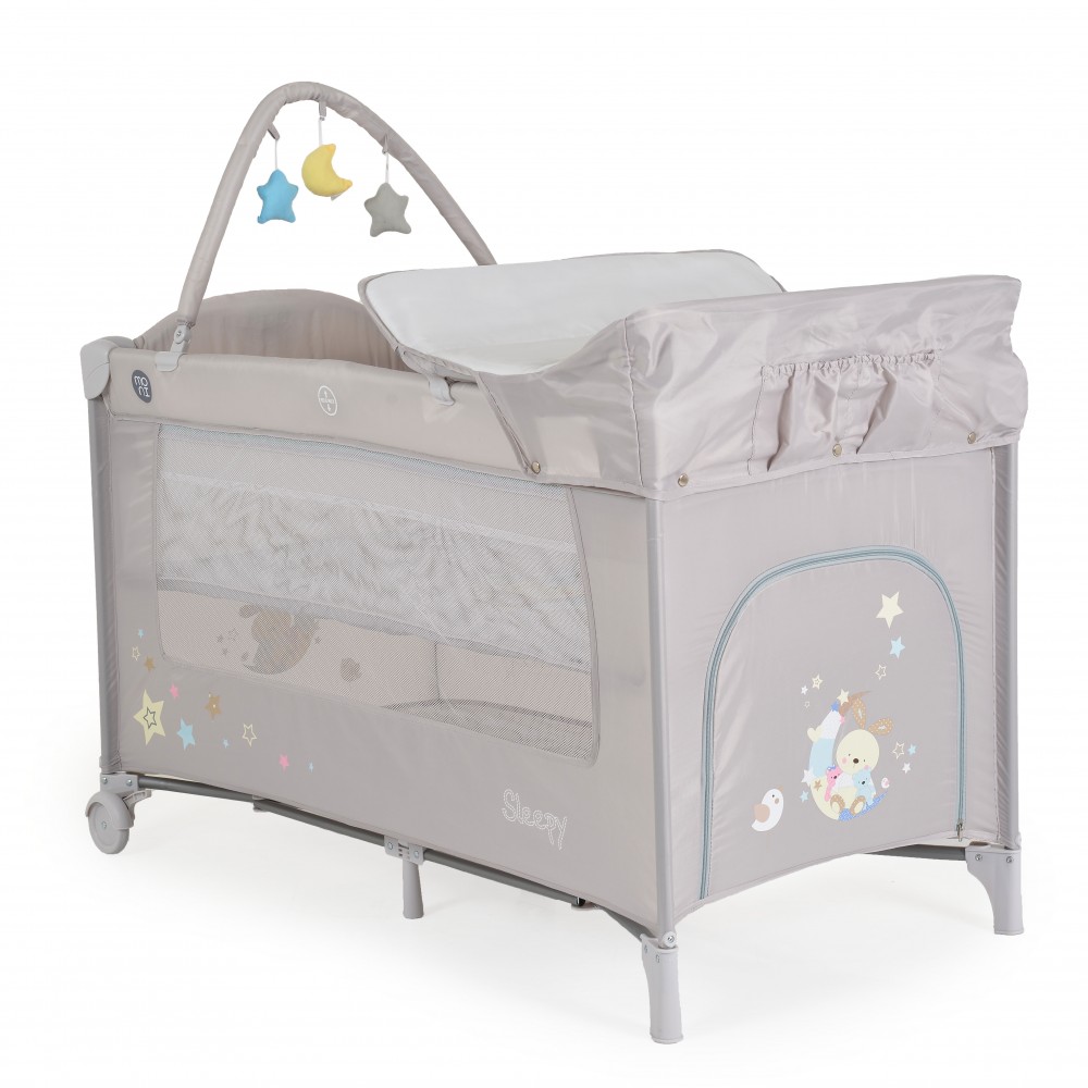 Moni Sleepy Παρκοκρέβατο 2 Επιπέδων Γκρι 3800146249946