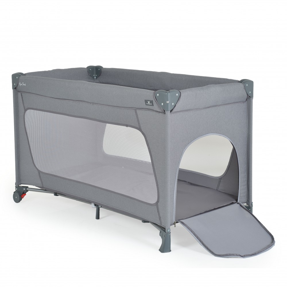 Cangaroo Παρκοκρέβατο 120x60cm One Touch Dark Grey με Στρώμα 