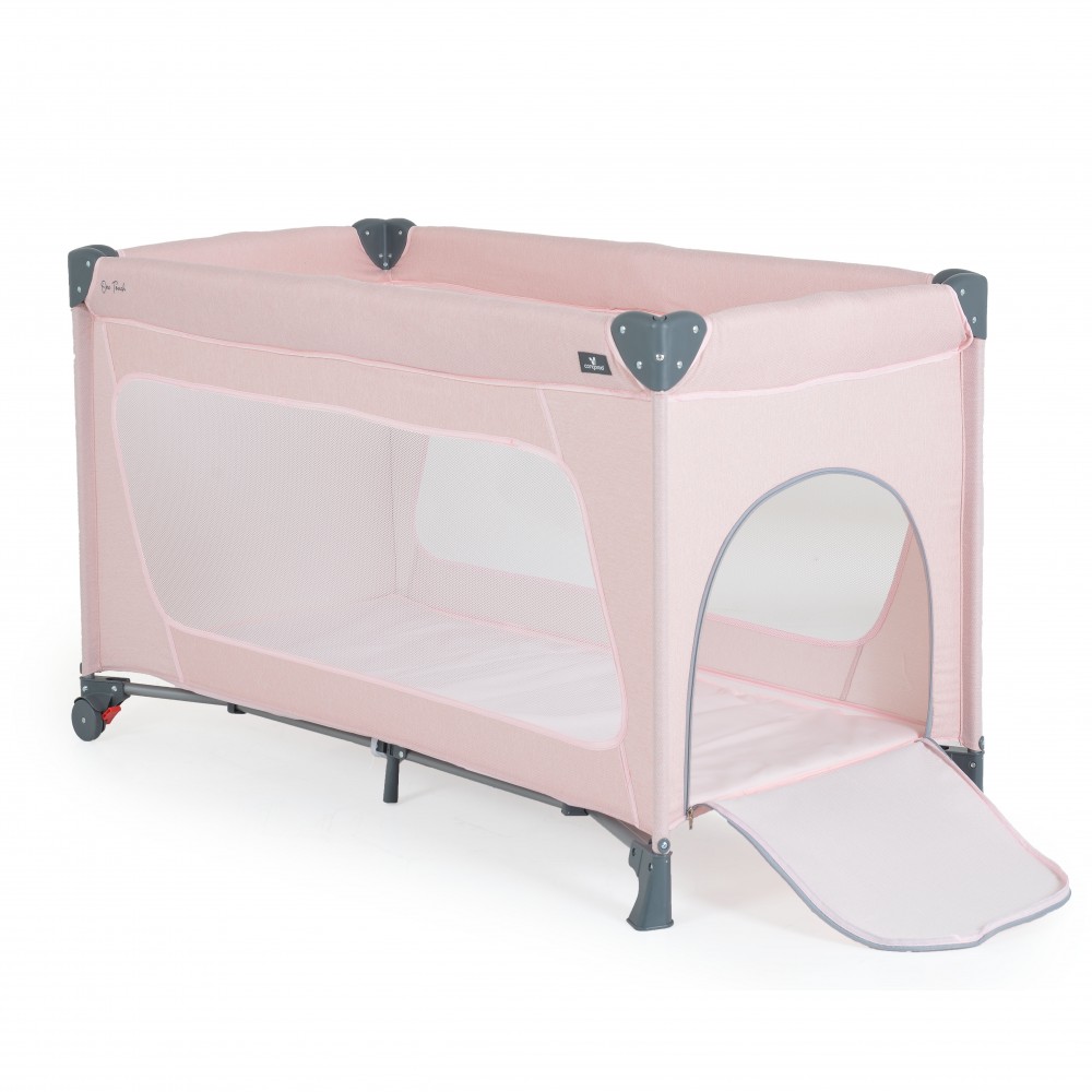 Cangaroo Παρκοκρέβατο 120x60cm One Touch Pink με Στρώμα 3800146249960