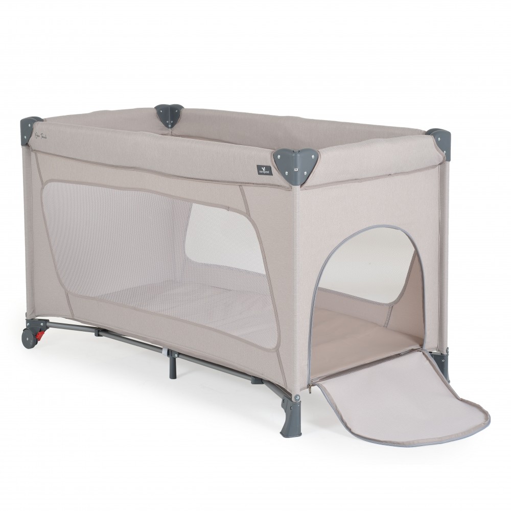 Cangaroo Παρκοκρέβατο 120x60cm One Touch Light Grey με Στρώμα 3800146249977