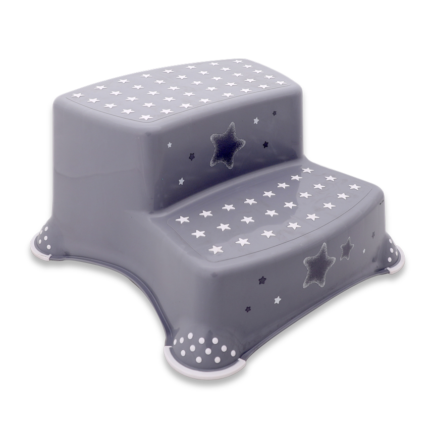 Lorelli Διπλό Βοηθητικό Σκαλοπατάκι Μπάνιου Stars Grey 10130670130