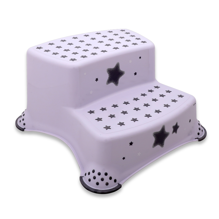 Lorelli Διπλό Βοηθητικό Σκαλοπατάκι Μπάνιου Step Stool Stars White 10130670519 