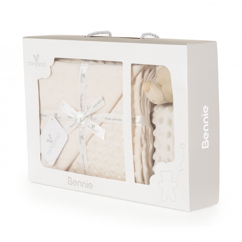 Cangaroo Σετ Κουβέρτα 75x100cm και Πανάκι Παρηγοριάς Bennie Beige 3800146271459
